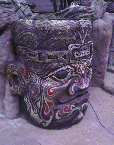 ESCULTURA - CABEZA OLMECA - CEMENTO GUNITADO